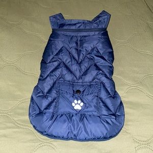 Dog Puffer Coat Navy Blue M/L